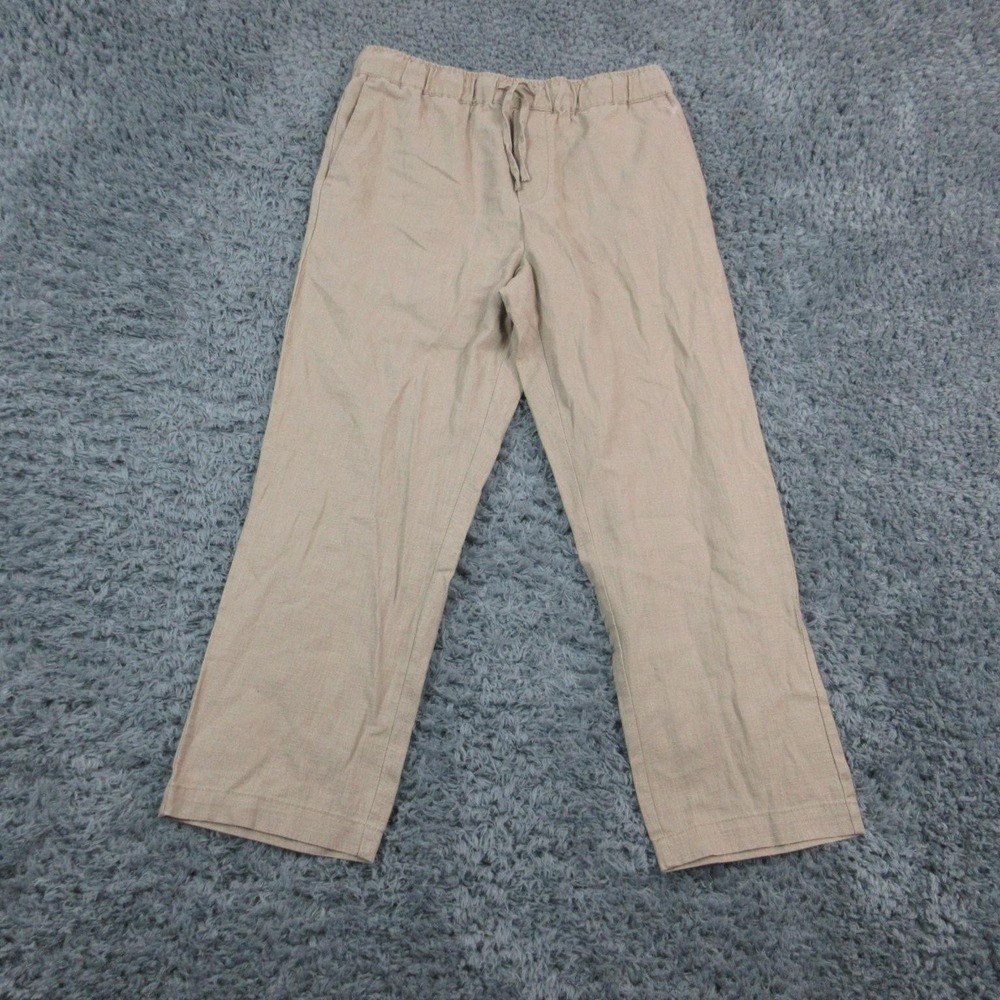The Commons Pants Womens Medium Beige Relaxed Ramie Cotton Drawstring 30x26* NWT